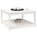 Tavolo da Giardino Bianco 82,5x82,5x45cm Legno Massello di Pino