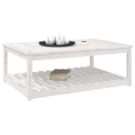 Tavolo da Giardino Bianco 121x82,5x45 cm Legno Massello di Pino