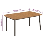 Tavolo da Giardino 150x90x72cm in Massello di Acacia e Acciaio