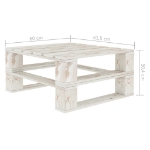 Tavolo da Giardino in Pallet Bianco in Legno