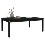 Tavolo da Giardino Nero 121x82,5x45 cm Legno Massello di Pino