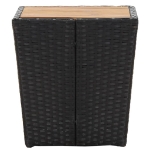 Tavolino Nero 41,5x41,5x43 cm in Polyrattan e Legno di Acacia