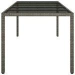 Tavolo Giardino Grigio 250x100x75cm Vetro Temperato Polyrattan