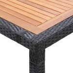 Tavolo da Giardino Nero 200x150x74cm Polyrattan Legno Acacia