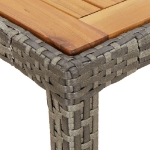 Tavolo Giardino 190x90x75 cm Polyrattan Legno di Acacia Grigio