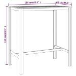 Tavolo da Bar 110x60x110 cm in Legno di Pino Impregnato