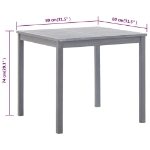 Tavolo da Giardino Grigio 80x80x74 cm Legno Massello di Acacia