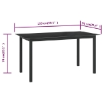 Tavolo da Giardino Nero 150x90x74cm in Alluminio e Vetro