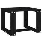 Tavolino da Giardino Nero 40x38x28,5 cm Legno Massello Pino