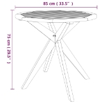 Tavolo Da Giardino 85x85x75 cm in Legno Massello di Acacia