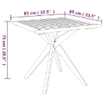 Tavolo da Giardino 85x85x75 cm in Legno Massello di Acacia