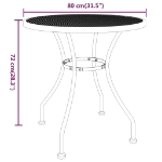 Tavolo da Giardino Ø80x72 cm Rete Metallica Espansa Antracite