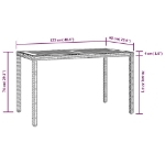 Tavolo da Giardino Nero e Marrone 123x60x74 cm Acacia Massello