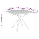 Tavolo da Giardino 110x110x75 cm in Legno Massello Di Acacia