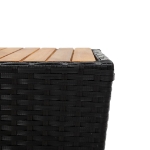 Tavolino Nero 41,5x41,5x43 cm in Polyrattan e Legno di Acacia