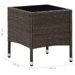 Tavolo da Giardino Marrone 40x40x45 cm in Polyrattan