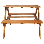 Tavolo Picnic per Bambini con Ombrellone 79x90x60cm in Acacia