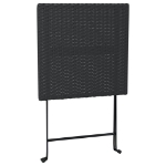 Tavolo Pieghevole da Bistrò Nero 55x54x71 cm Polyrattan