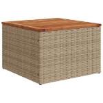 Tavolo da Giardino Beige 55x55x37 cm Polyrattan e Legno Acacia