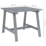 Tavolo da Pranzo da Giardino Grigio 88x88x74 cm Massello Acacia