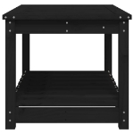 Tavolo da Giardino Nero 82,5x50,5x45 cm Legno Massello Pino