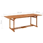 Tavolo da Pranzo per Esterni 220x90x75cm Legno Massello Acacia