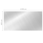 Copripiscina Rettangolare 1200x600 cm in PE Argento