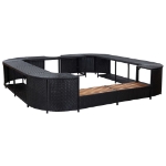 Bordo per Vasca da Spa Quadrato Nero 268x268x55 cm Polyrattan