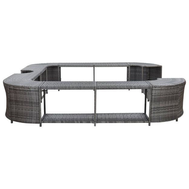 Bordo Spa Quadrato Grigio 268 x 268 x 55 cm in Polyrattan