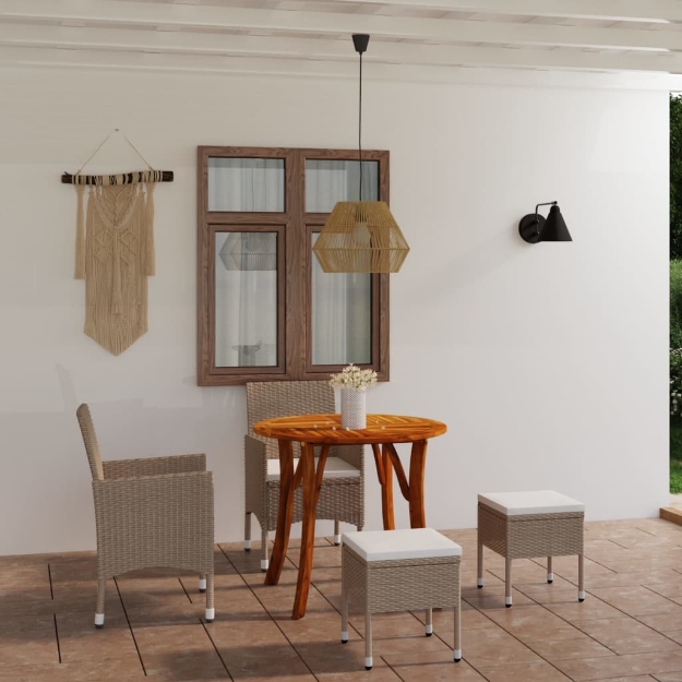 Set Mobili da Pranzo per Giardino 5 pz Beige