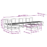 Set Salotto da Giardino 7 pz in Legno Massello di Pino