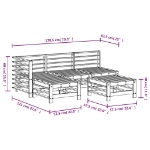 Set Salotto da Giardino 5 pz Miele in Legno Massello di Pino