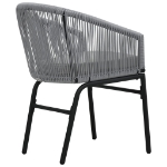 Set da Bistrot 3 pz con Cuscini in Polyrattan Grigio