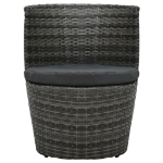 Set da Bistrot 3 pz con Cuscini in Polyrattan Grigio