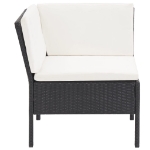 Set Divani da Giardino 6 pz con Cuscini in Polyrattan Nero