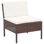 Set Divani da Giardino 6 pz con Cuscini in Polyrattan Marrone