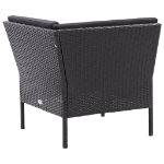 Set Divani da Giardino 6 pz con Cuscini in Polyrattan Nero