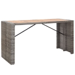 Set da Bar da Giardino 9 pz Polyrattan e Legno Acacia Grigio