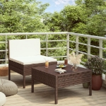 Set Divani da Giardino 2 pz con Cuscini in Polyrattan Marrone