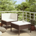 Set Divani da Giardino 2 pz con Cuscini in Polyrattan Marrone