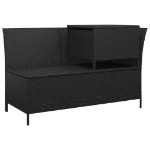 Set Divani da Giardino 3 pz con Cuscini Nero in Polyrattan