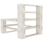 Set Salotto da Giardino 6 pz Pallet in Legno Bianco