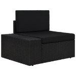 Set Divani da Giardino 7 pz in Polyrattan Nero