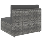 Set Divani da Giardino 7 pz in Polyrattan Grigio