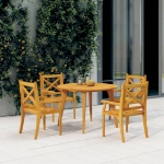 Set Mobili da Pranzo per Giardino 5 pz Legno Massello di Acacia