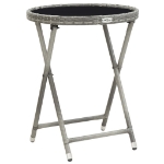 Set Bistrot Giardino 3 pz Polyrattan e Vetro Temperato Grigio