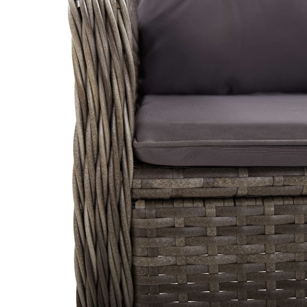 Set da Bistrot per Giardino 3 pz in Polyrattan Grigio