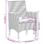 Set da Pranzo per Giardino 5 pz in Polyrattan Grigio