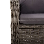 Set da Bistrot per Giardino 5 pz in Polyrattan Grigio