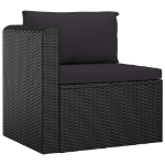 Set Divani da Giardino 8 pz con Cuscini in Polyrattan Nero